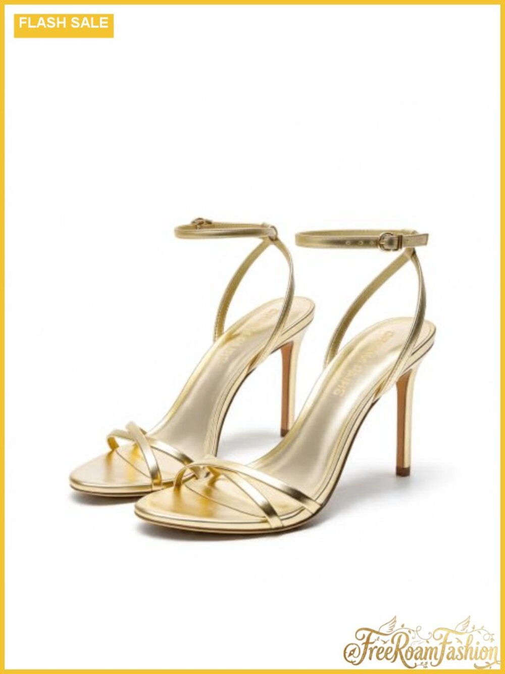 Women's Strappy Stiletto Heel Sandals Round Toe Ankle Strap Formal